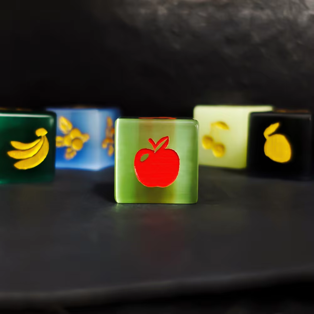 Sided Dice Cube, Game Dice, Glass Apple Desktop Chessboard, Entertainment Toys