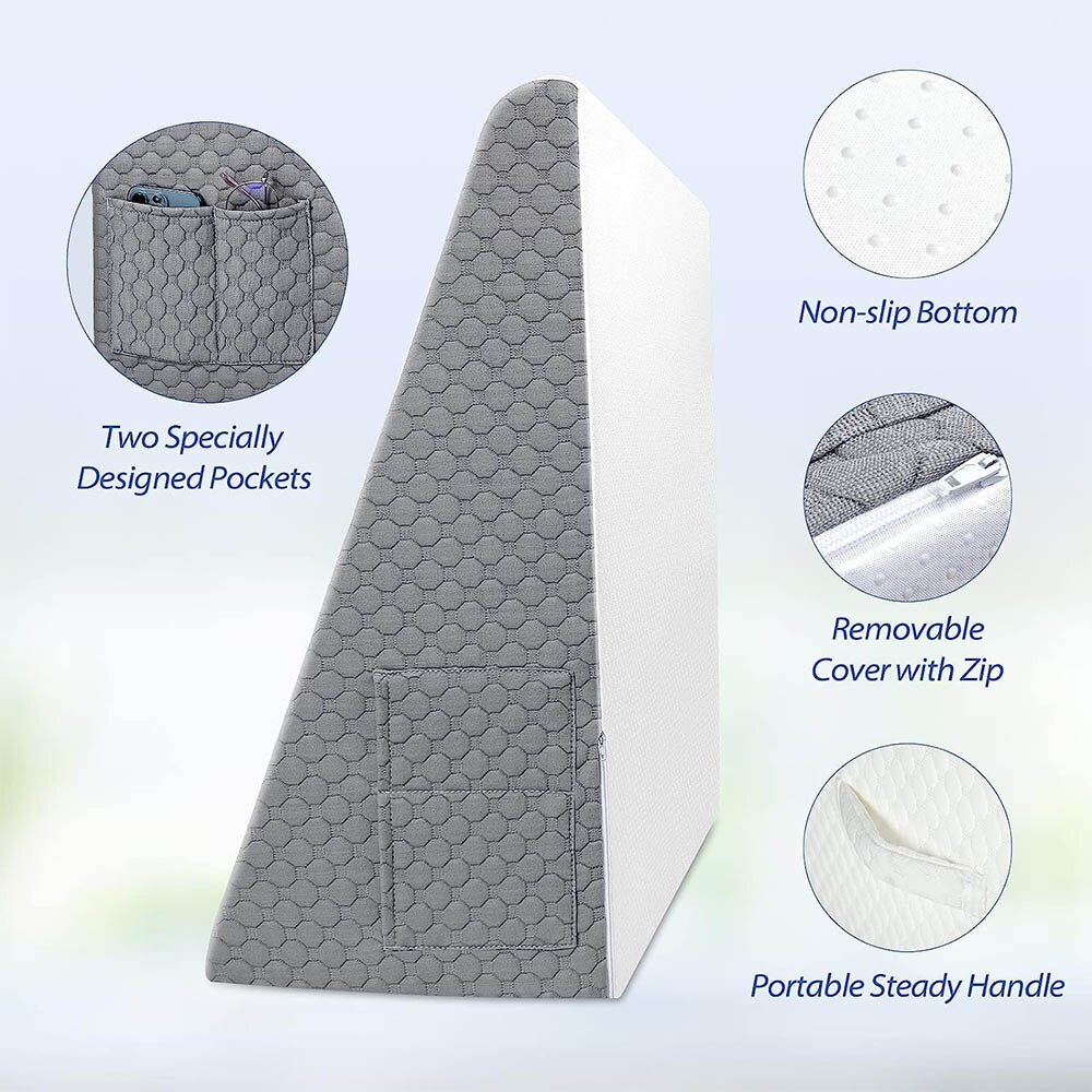 Triangle Elevated Pillow for Bedside, Wedge Pillow for Sleeping Acid Reflux