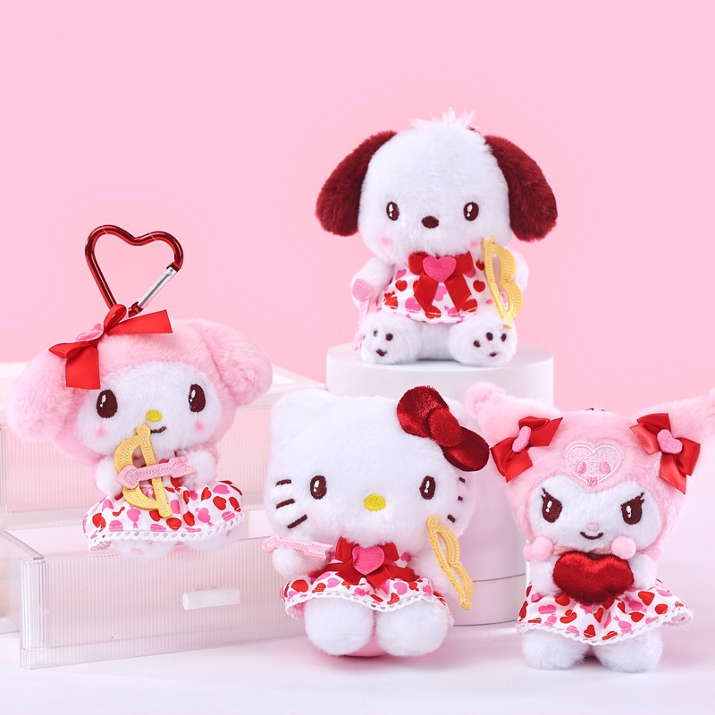 Authentic Sanrio Hello Kitty Kuromi Plush Doll Keychain Cute Christmas Gift Pendant