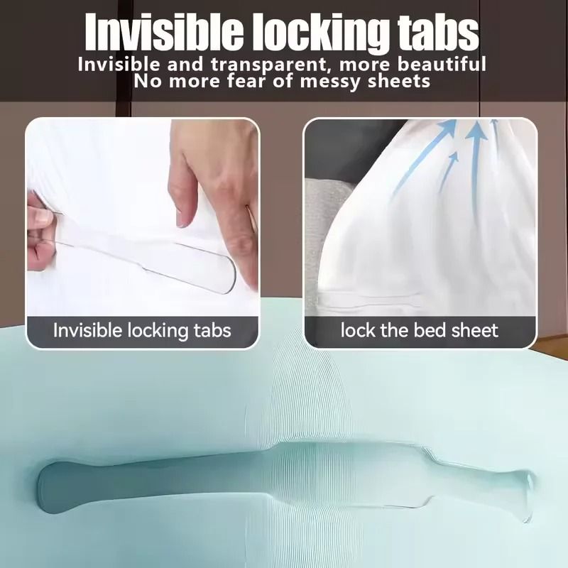 4-Piece Invisible Bed Sheet Holder & Fastener Set