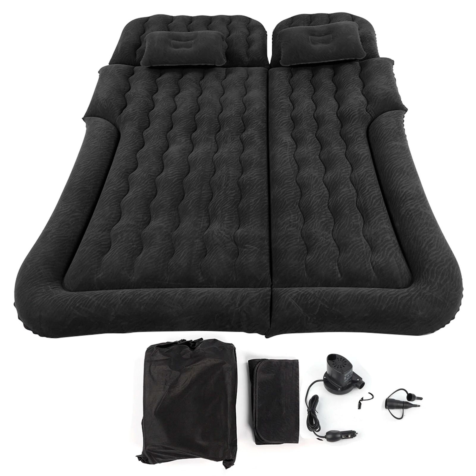 Car Travel Bed Inflatable Mattress with Pump and Headrests