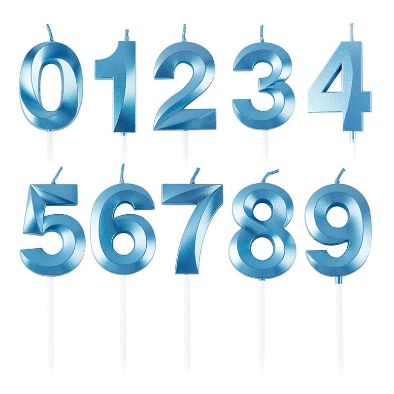 3D Metallic Digital Birthday Candle