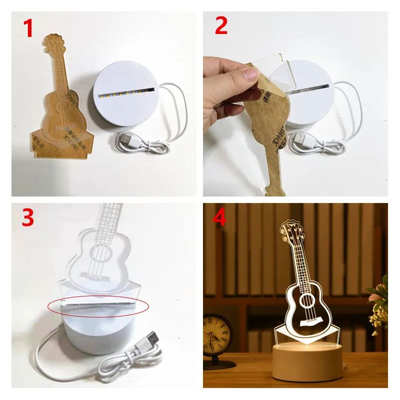 USB Acrylic 3D LED Neon Sign Night Light