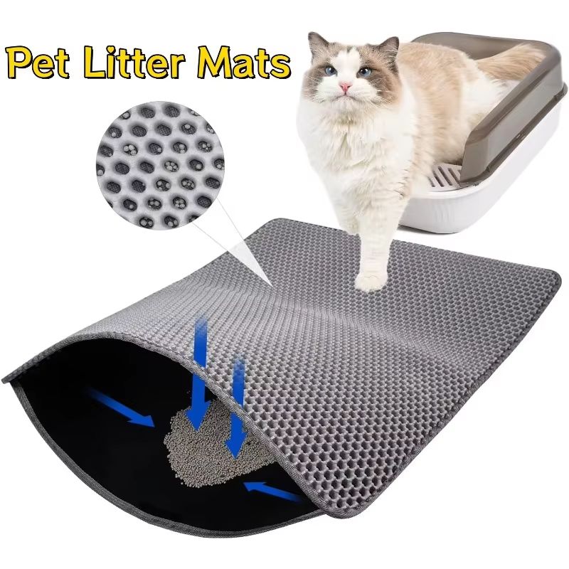 Waterproof Double-Layer EVA Cat Litter Mat for Clean Floors