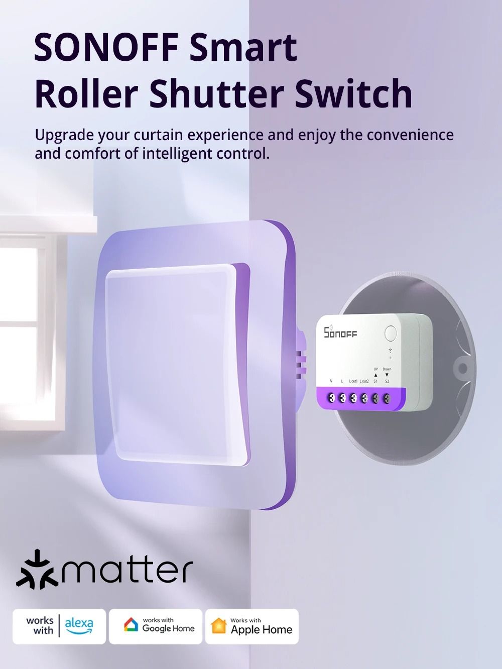 Sonoff Mini RBS Smart Curtain Roller Shutter Switch with Calibration and Scheduling