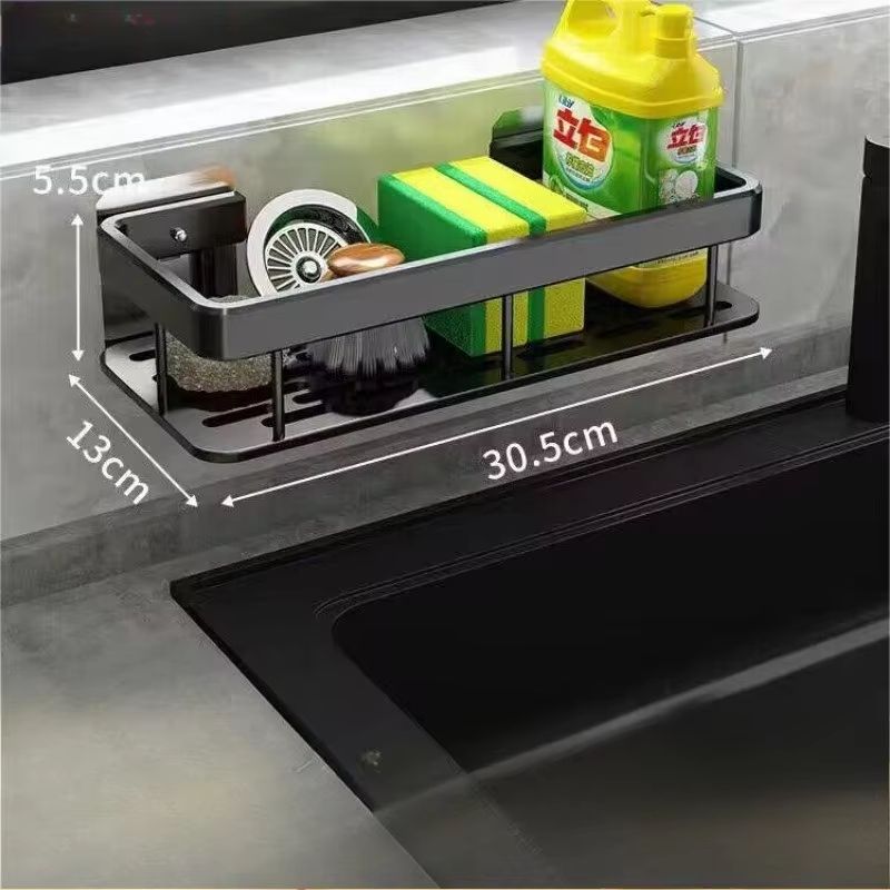 Multifunction Kitchen Sink Rack with Hook Dustproof Hanging Drain Caddy
