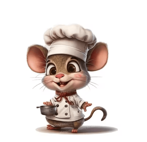 Cute Chef Mouse Wall Sticker – Cartoon Self-Adhesive Decor for Kids Room & Home Corners