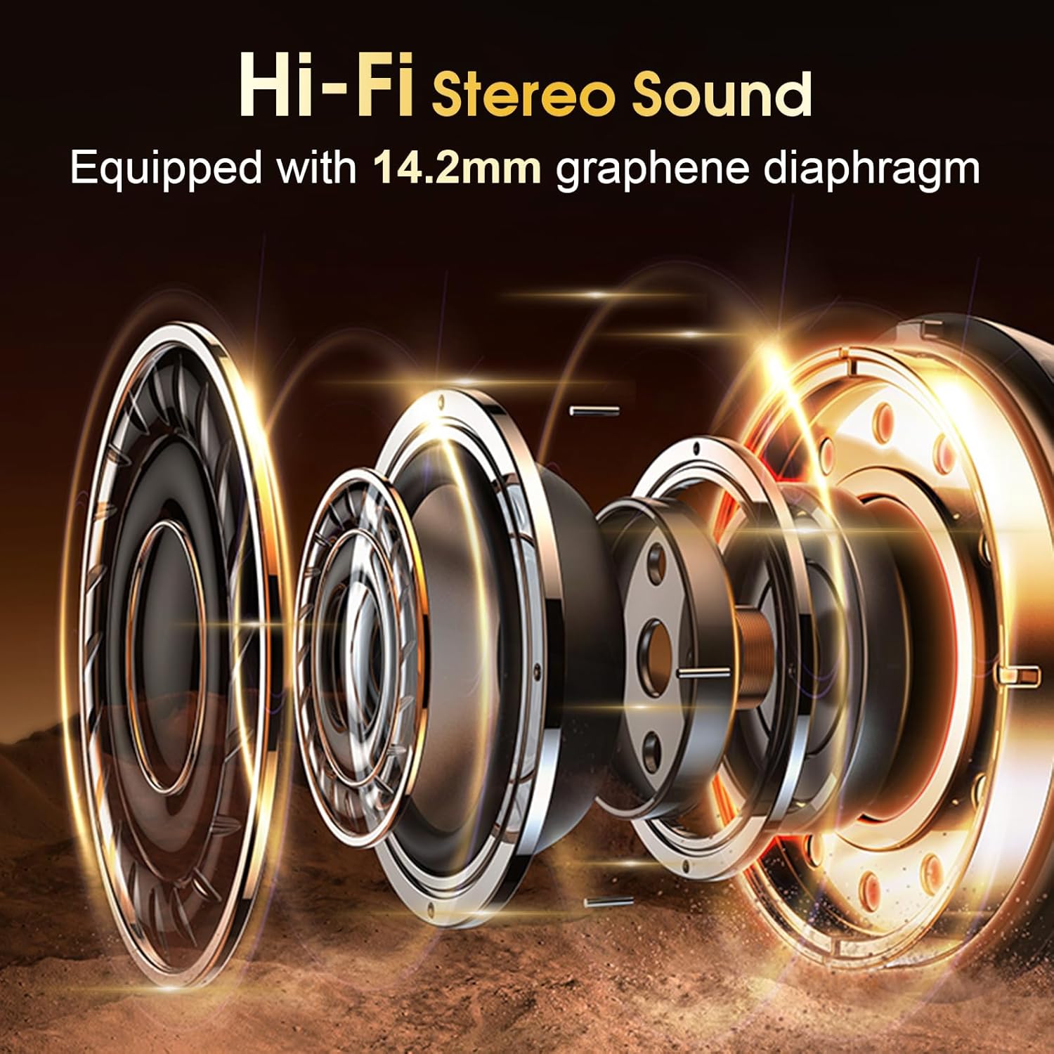 Wireless Bluetooth Earbuds with LED Display Noise Cancelling Waterproof Headphones