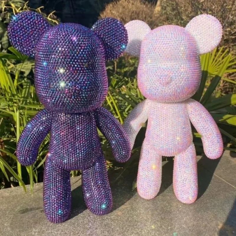 DIY Rhinestone Bear Figurine Crystal Diamond Decor Collectible