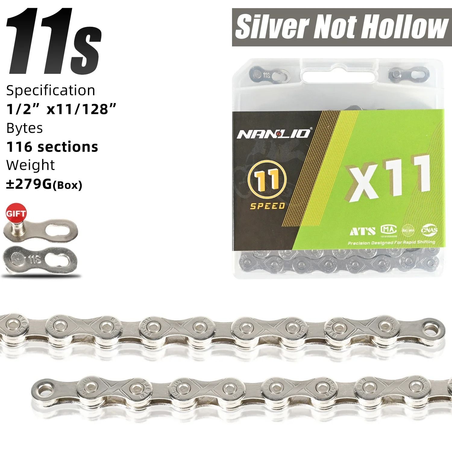 Nanlio Bike Chain X8 X9 X10 X11 X12 Variable Speed 116L 126L