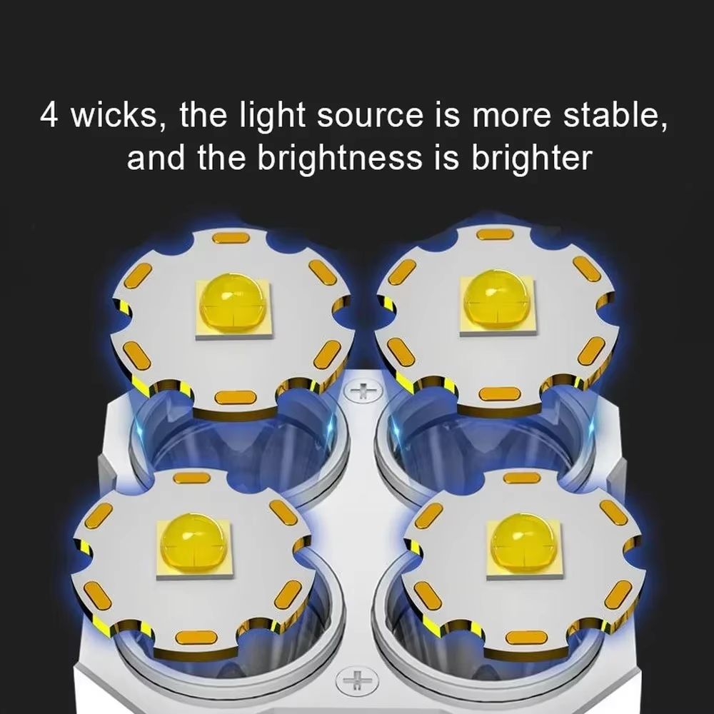 High Power Rechargeable LED Flashlight With COB Side Light and Lantern