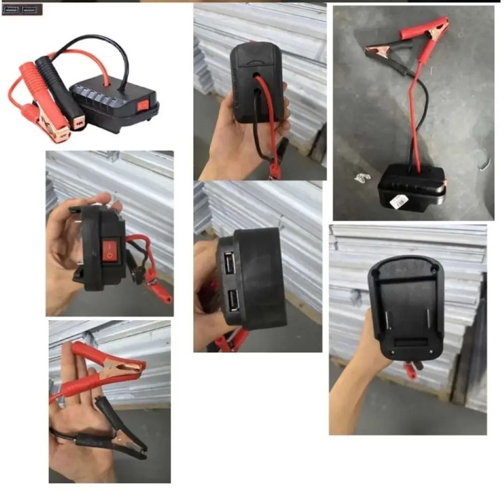 Car Battery Converter Charger Clip Emergency Jump Starter Adapter