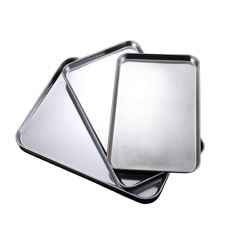 Stainless Steel Rice Noodle Serving Tray Rectangle Buffet Presentation Plate