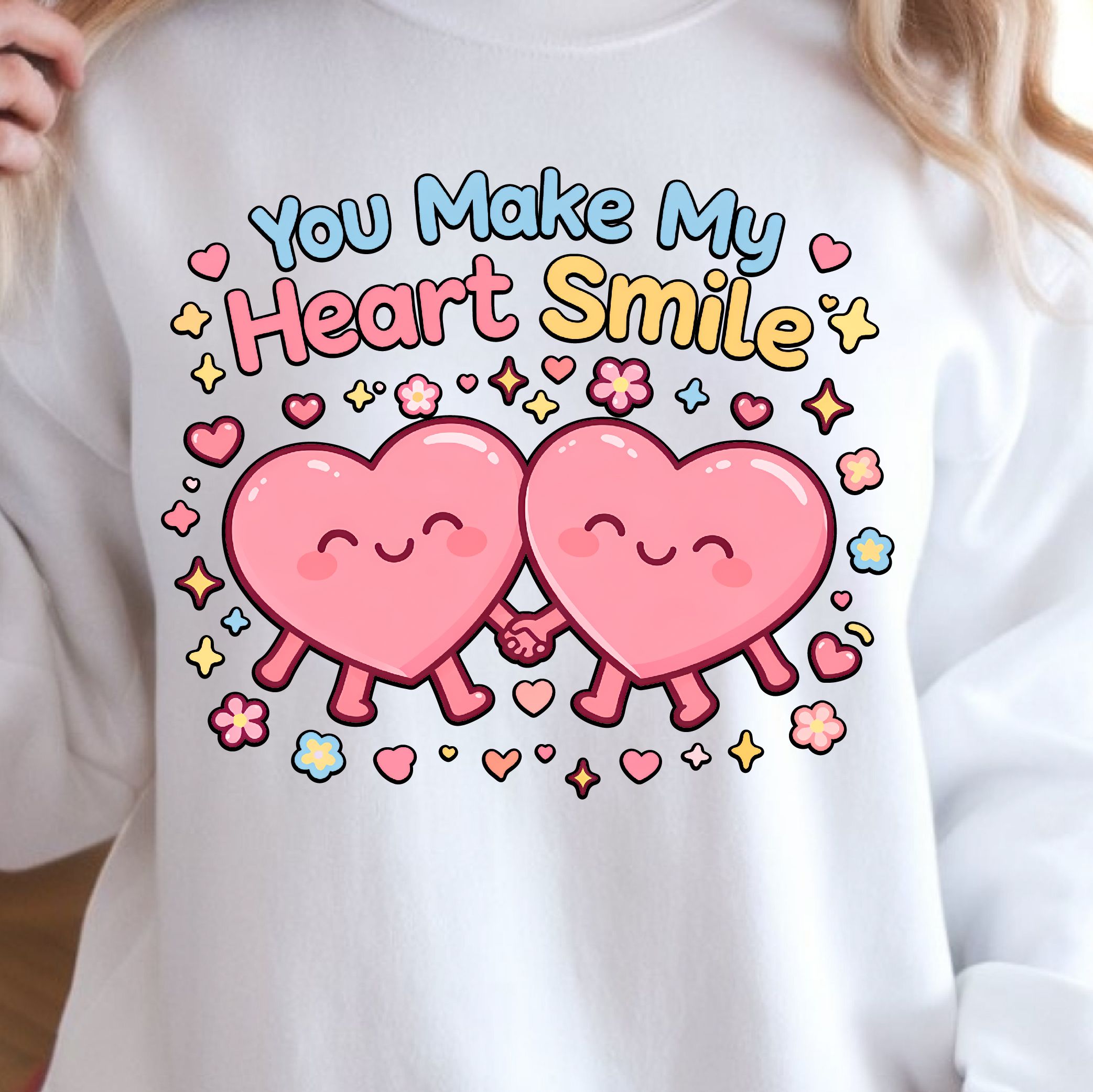 You Make My Heart Smile Shirt, Cute Love T-Shirt, Sweetheart Tee