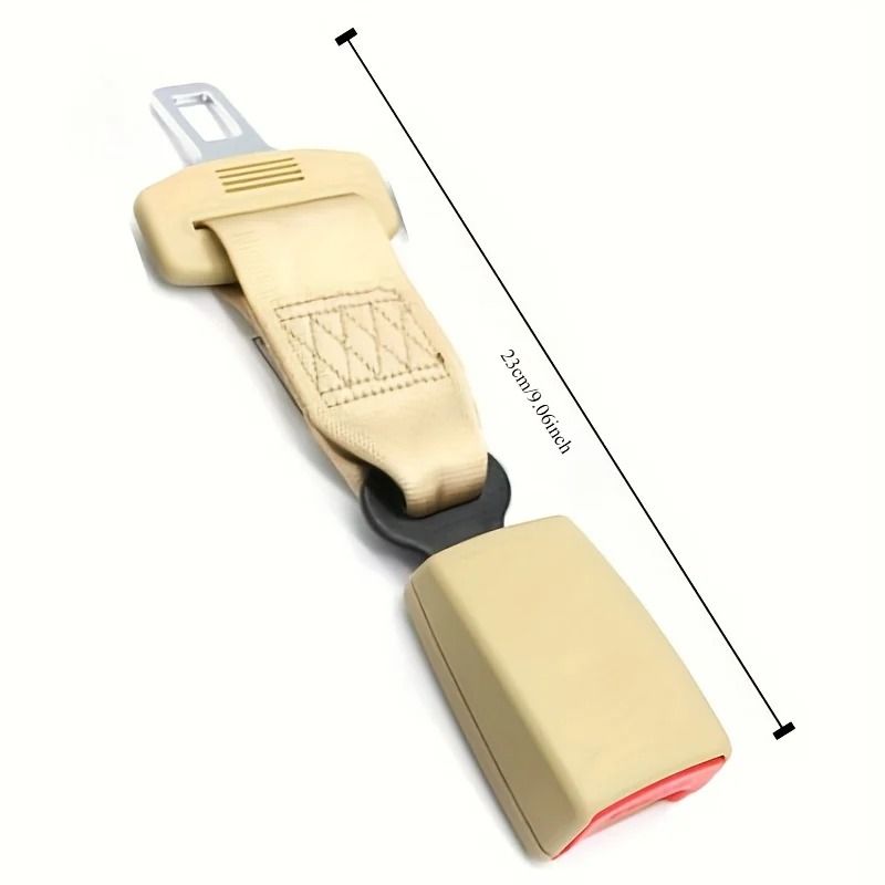 1pc Beige 23cm Seat Belt Extender Buckle Universal Car Connector Extender Adjustable Car Extension Strap