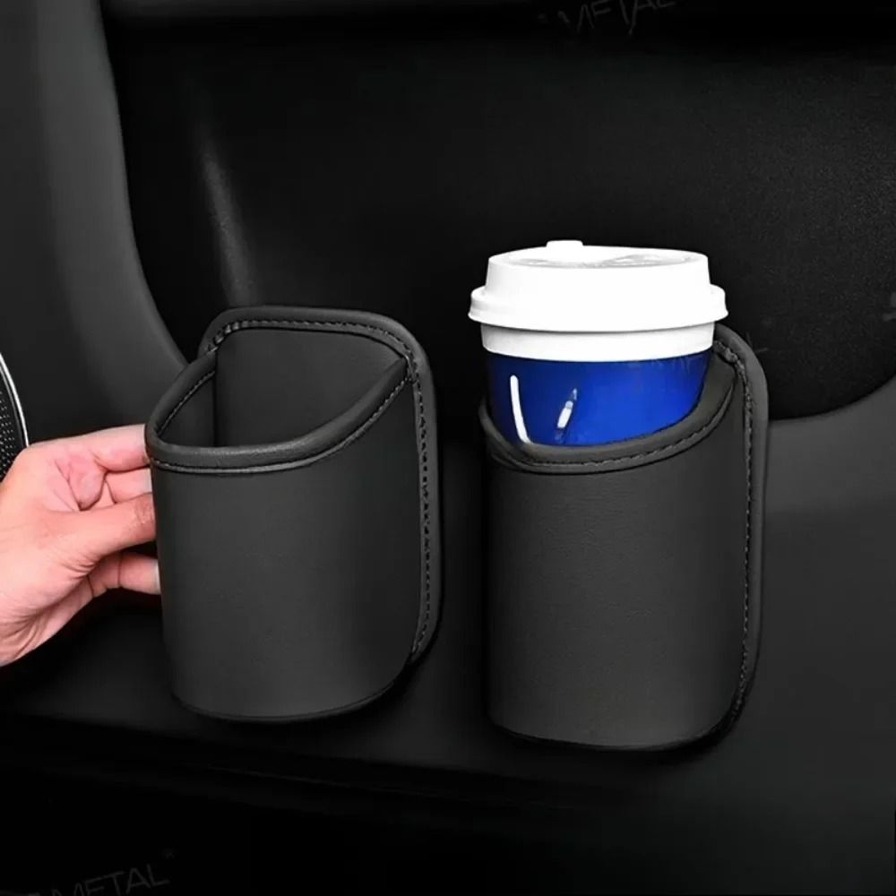 Universal Leather Car Door Cup Holder and Back Seat Drink Organizer