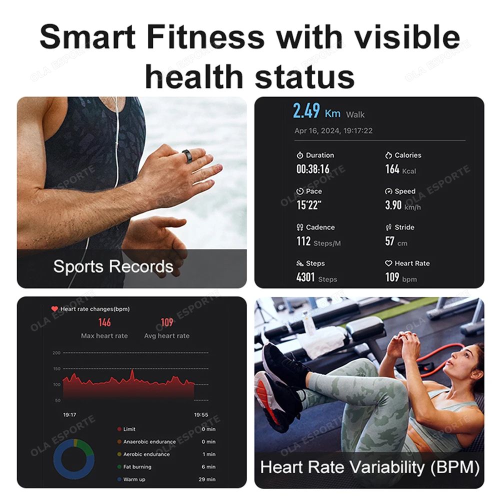 R09 Smart Health Fitness Ring Heart Rate SpO2 Sleep Tracker