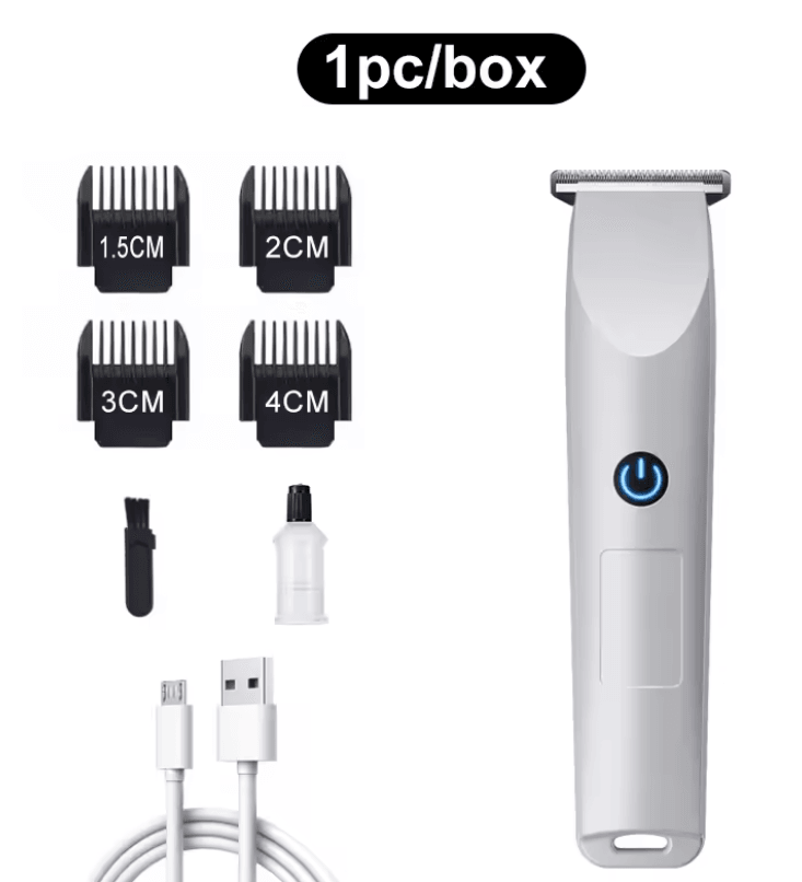 PrecisionPro Cordless Hair and Beard Trimmer USB Rechargeable Adjustable Blades