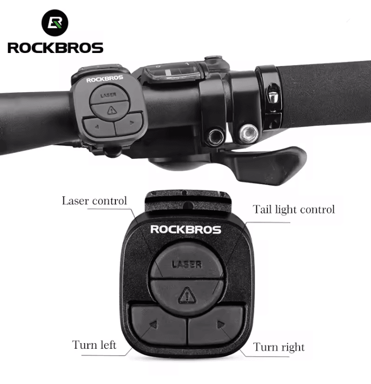 ROCKBROS Wireless Bike Tail Light USB Rechargeable Waterproof Rear Lamp with Remote Turn Signals