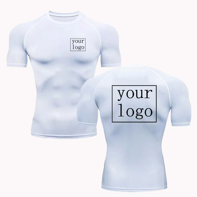 Custom Compression T Shirt, Your Design Logo, Quick Dry Gym Tee Men Women
