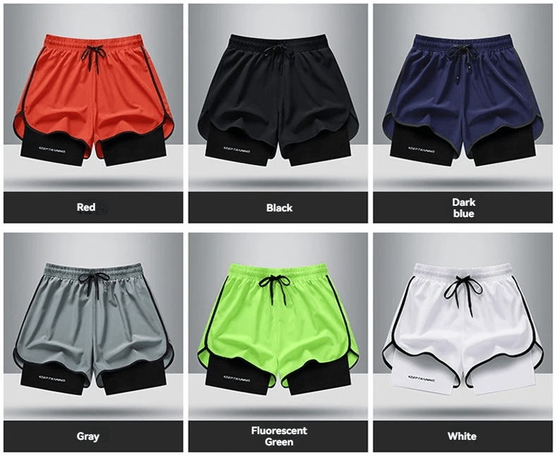Ice Silk Mens Sports Shorts Quick Dry Running Basketball Fitness Set
