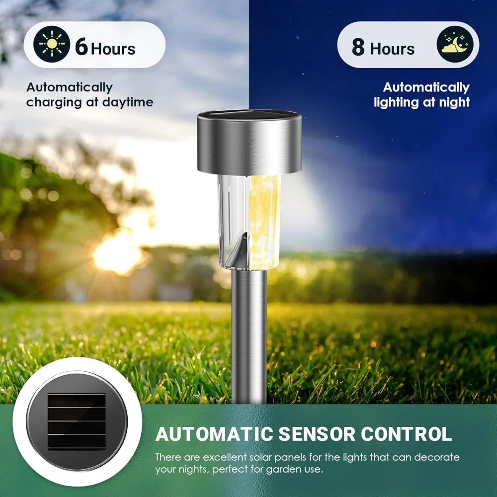 10 Piece Solar LED Garden Path Lights Set