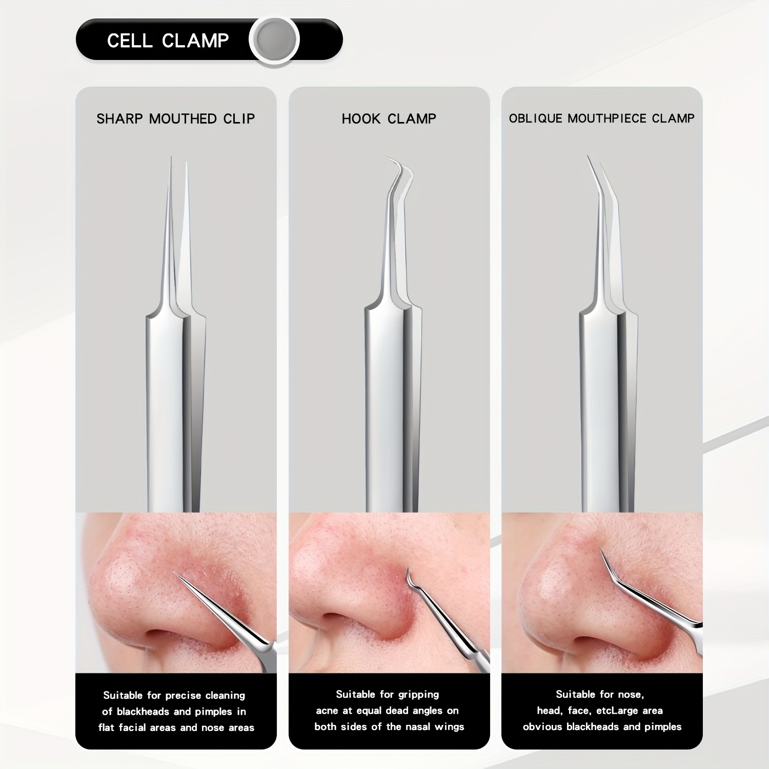 Stainless Steel Blackhead Kit Pimple Popper Extraction Tools Professional Set for All Skin Types