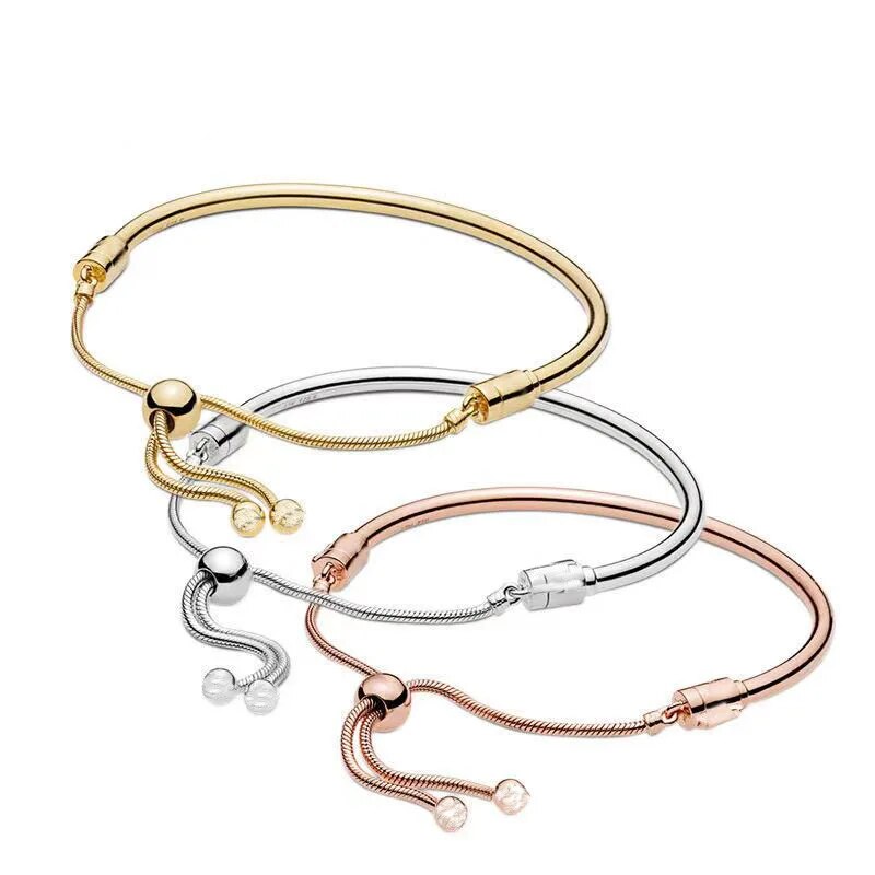 Exquisite Adjustable Bracelet: Pandora Women's Tassel Snake Bone Chain Fashion Charm