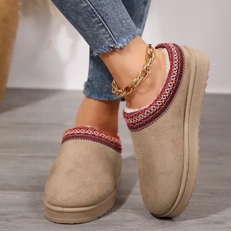 Heelless Winter House Slippers for Warm Indoor Comfort and Easy Slip-On Wear