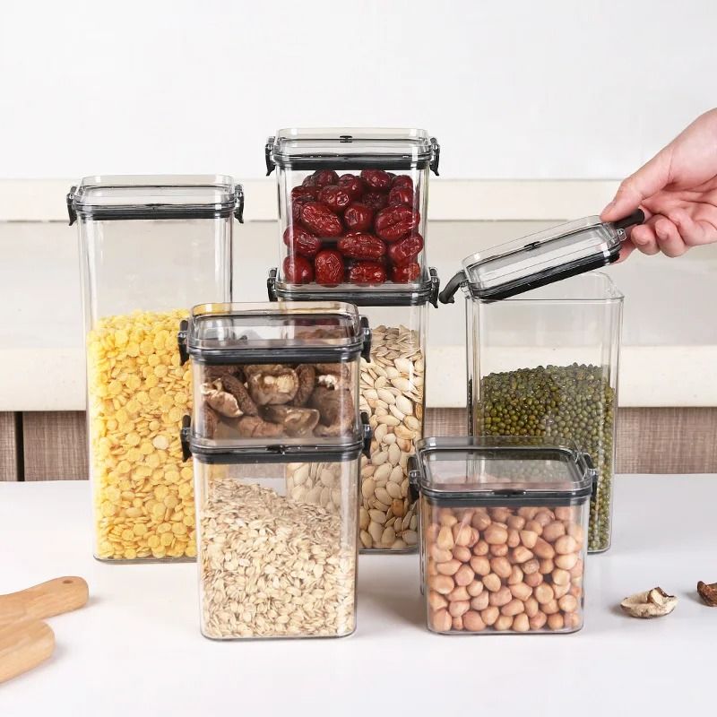 Nexus Crystal Vault | 5-Piece Sealed Stackable Food Storage Set | Professional Multigrain Tank & Pantry Sanctuary