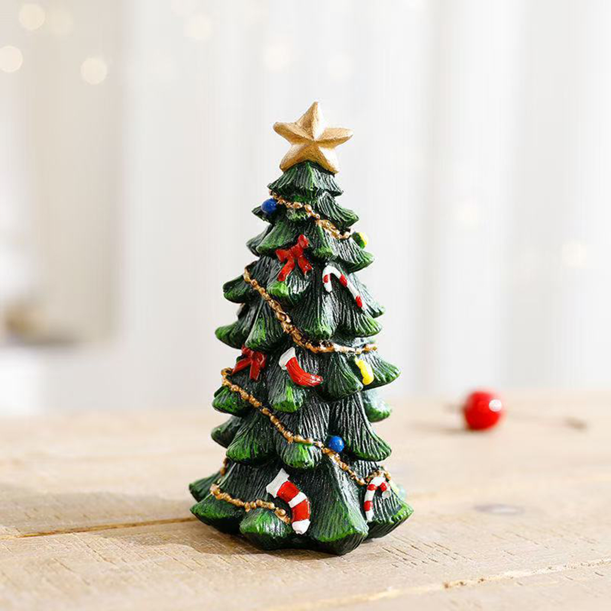 Mini Christmas Tree Resin Desktop Decorations for Christmas Ornaments Home Decor