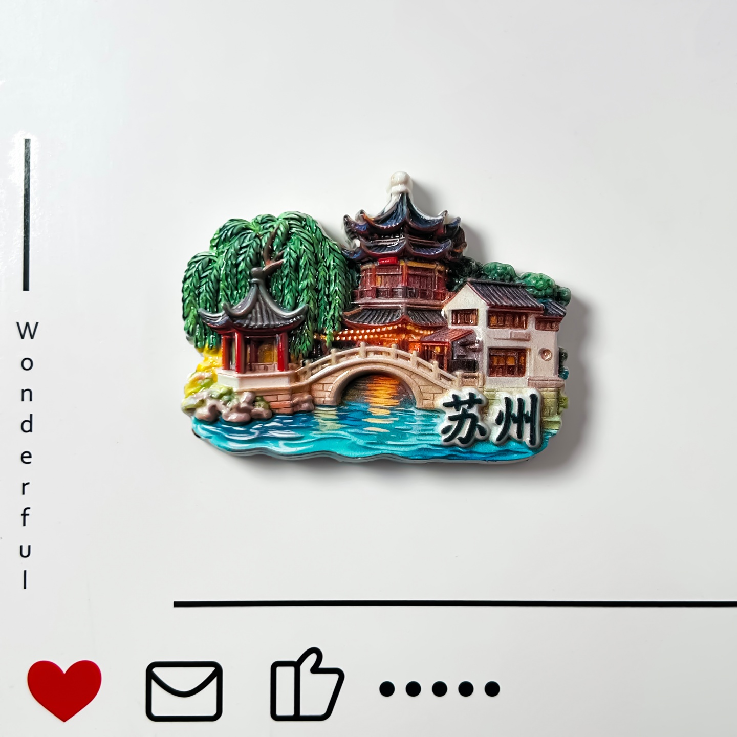Suzhou Gardens Moon Tower Relief, Creative Landscape Exquisite Home Decoration Souvenirs