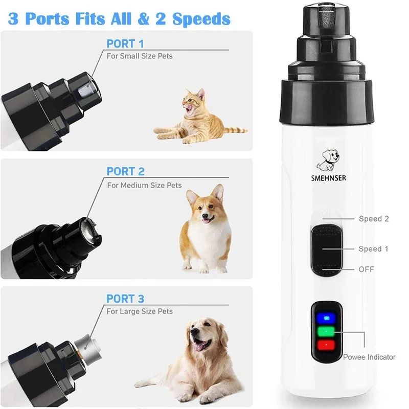 Electric Dog & Cat Nail Grinder – Quiet, Painless Professional Grooming Tool