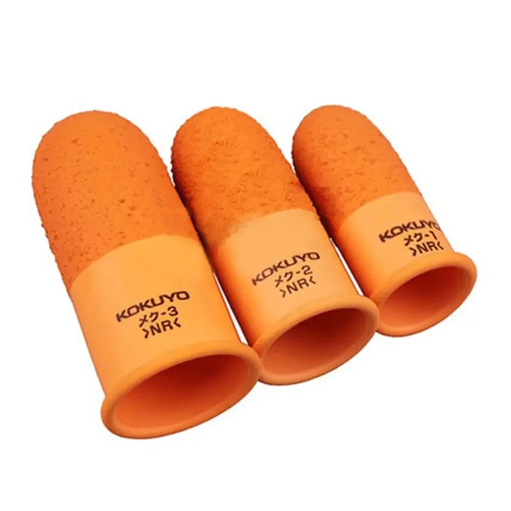 Orange sewing finger protector set – non-slip rubber finger cots for sewing, crafts, and counting