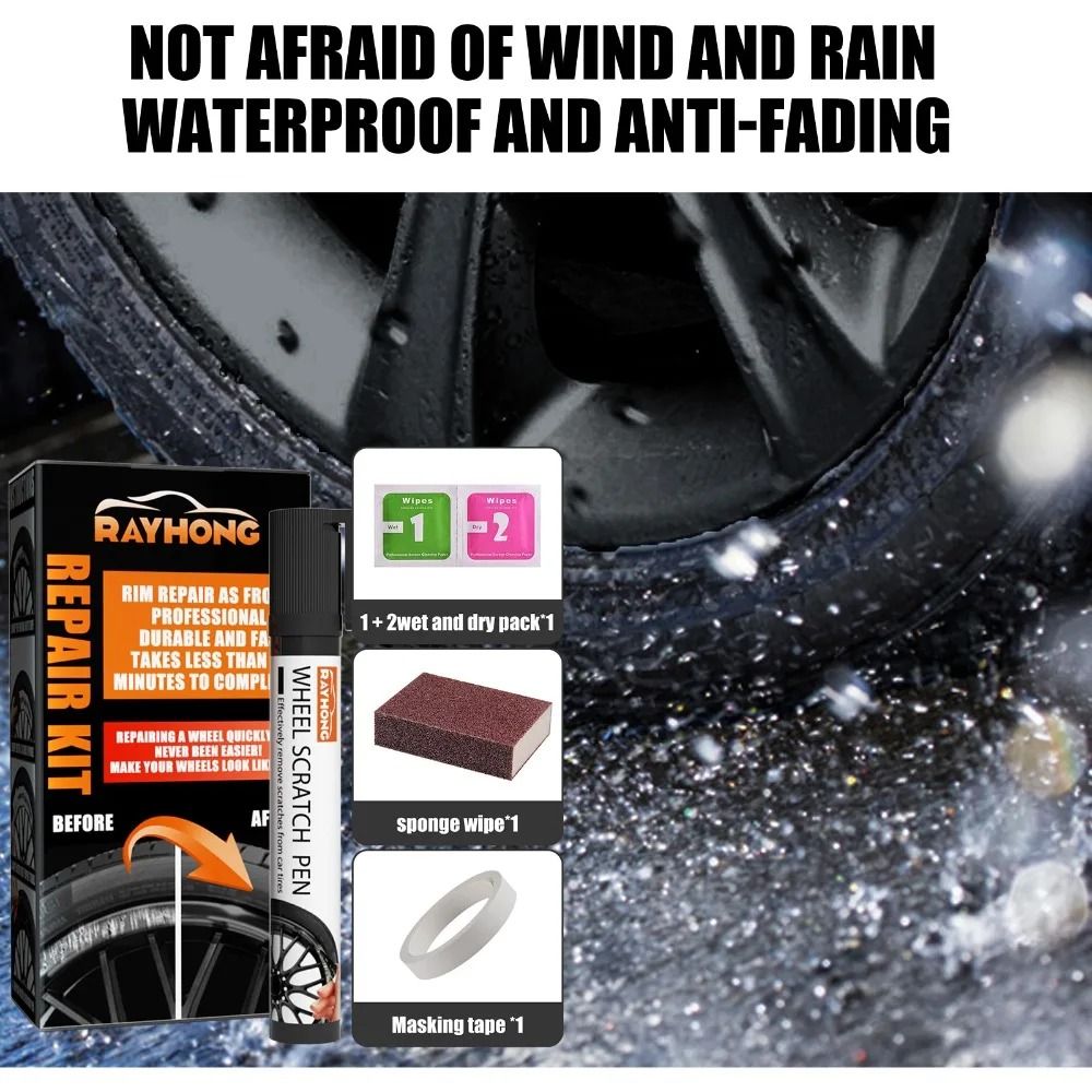 Universal Alloy Wheel Scratch Repair Kit DIY Rim Paint Fix Set