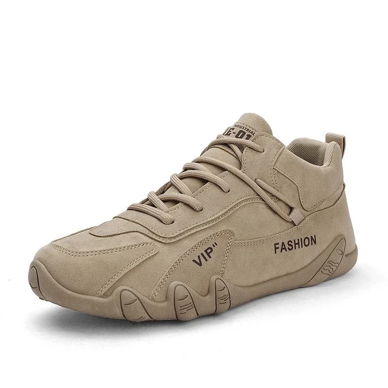Mens Casual Ankle Boots with Lace Up Design and Non Slip Sole