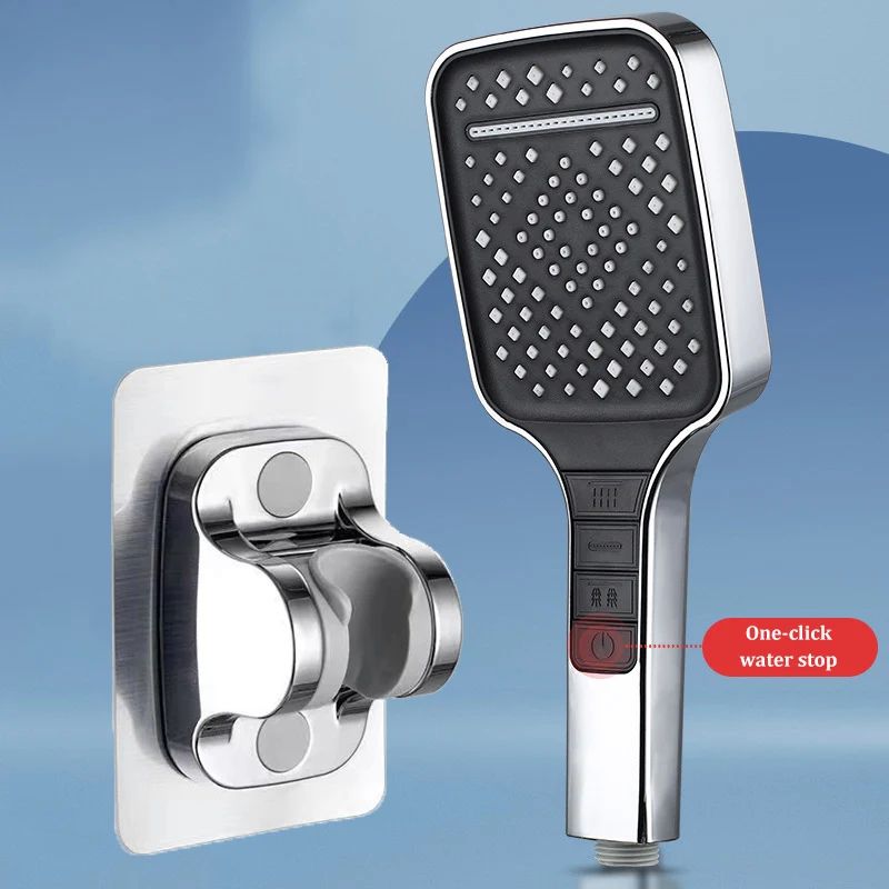 High Pressure Shower Head 7 Mode Adjustable Water Saving Shower Set
