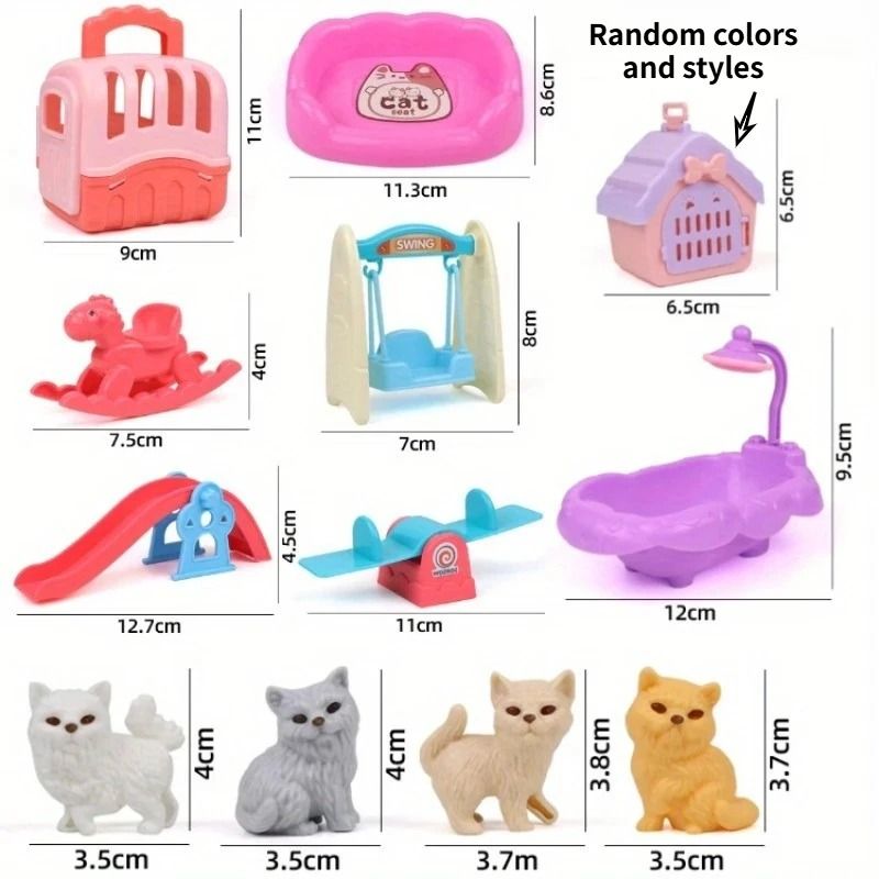 Mini Pet Puppy Cage & Dog Doll Play Set