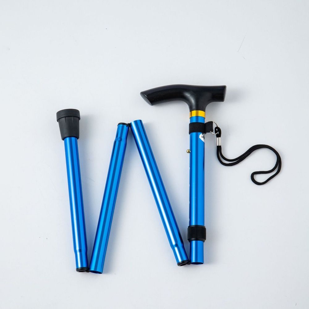Portable Adjustable Folding Cane Strengthen Walking Cane for Adults Elderly