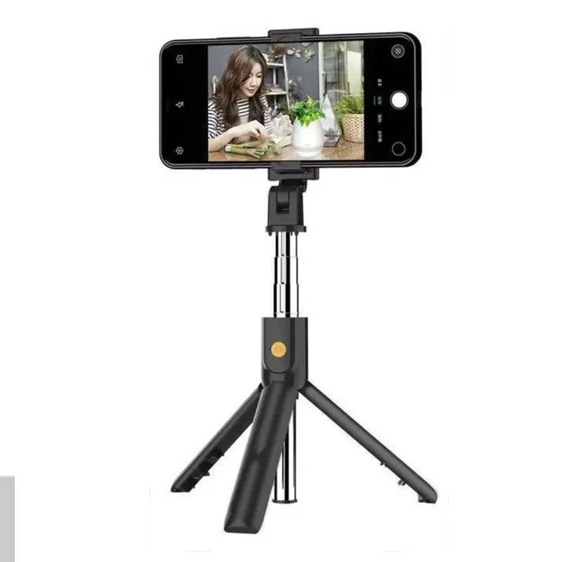 Foldable Wireless Selfie Stick Tripod Stand With Bluetooth Remote Extendable Portable Tripod for Cellphone Video