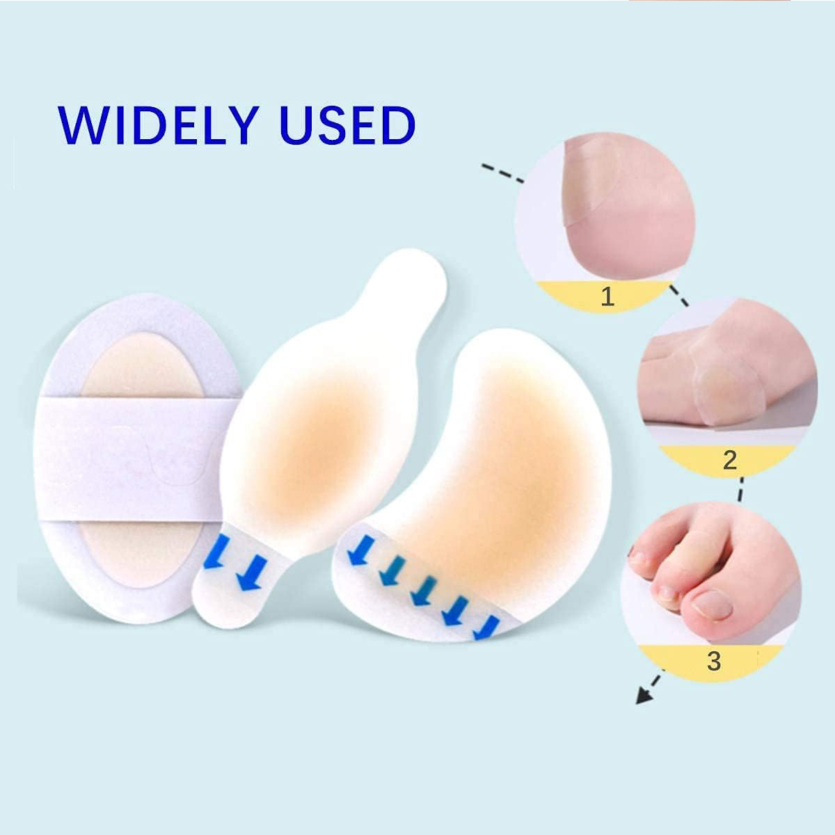Invisible Hydrocolloid Gel Blister Plasters Heel, Foot, Toe Bandages for Fast Healing