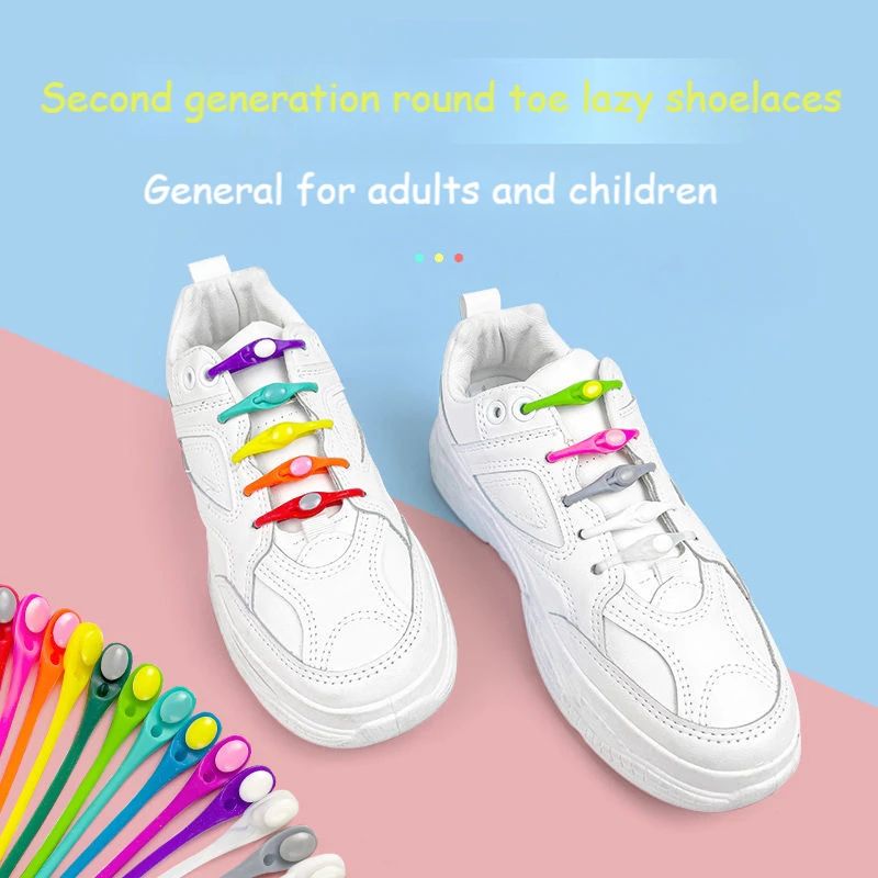 12 PCS No-Tie Stretch Silicone Shoelaces
