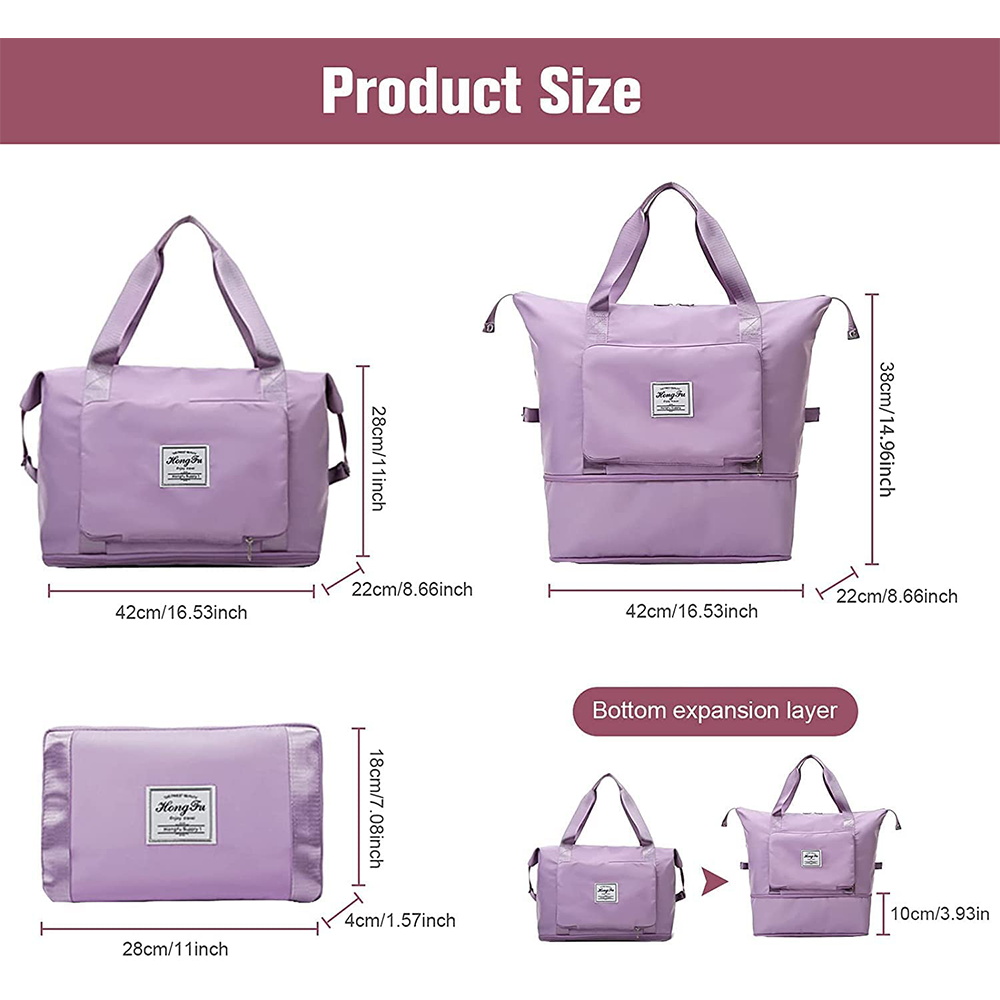 Foldable Large Capacity Travel Bag Lightweight Waterproof Carry On Duffel Tote