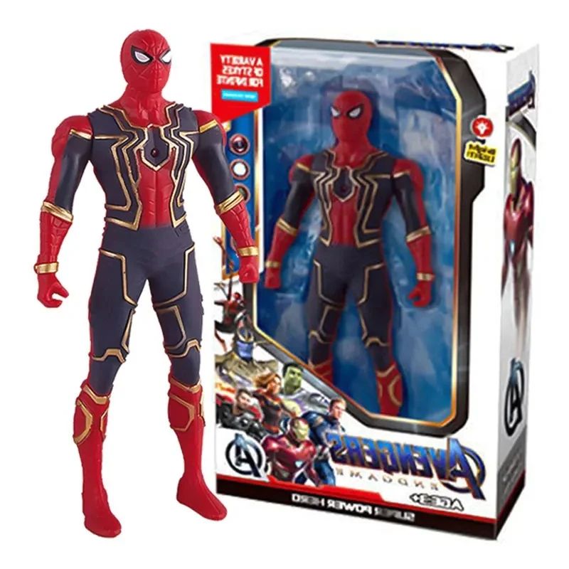 Marvel Action Figure Set – Luminous Spider Man, Hulk & Iron Man Mini Models for Kids (Glow Display Toys)