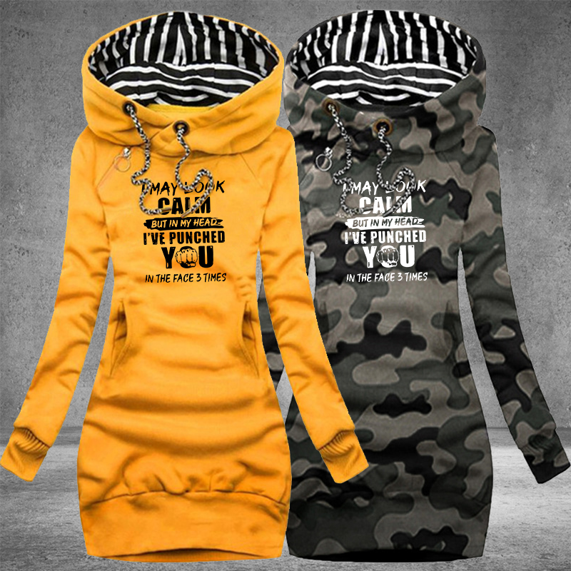 Casual Hooded Dresses for Women Pullover Dress, Autumn and Winter Women Fashion Long Sleeve Hoodie Dress