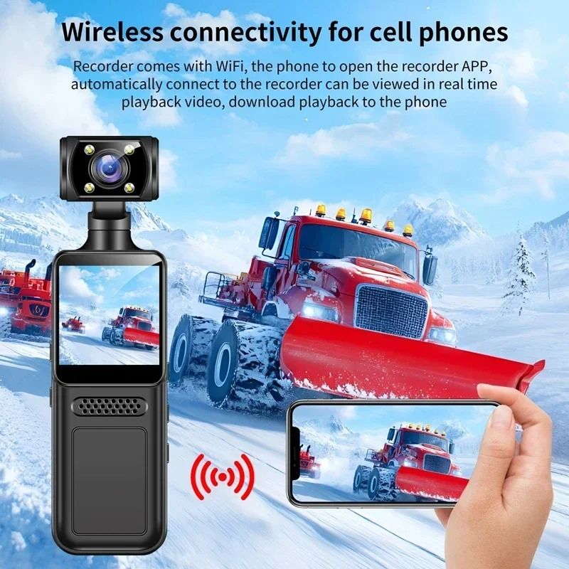 8K HD Pocket Camera 180 Degree Rotating Lens And Night Vision