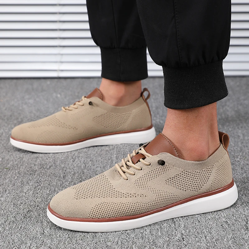 Comfortable Men Lightweight Knitted Shoes, Excellent Fit for Daily Wear Hiking and Walking