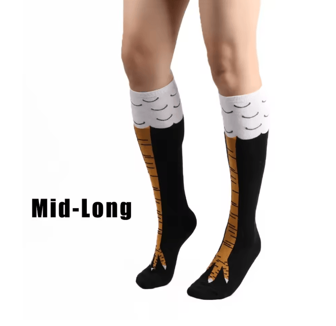 Funny Chicken Print Thigh High Socks