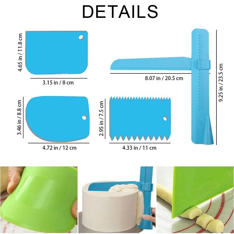 Irregular Edge Cake Scraper Set, Icing Smoother & Cake Decorating Comb for Clean Buttercream Lines
