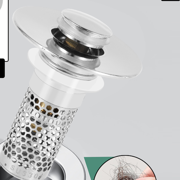Bathroom Sink Stopper Filter, Rust Resistant Drain Strainer, Anti Clogging Sink Stopper Filter Basket, Easy to Clean